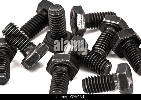 Hardened screws, isolated on white background Stock Photo