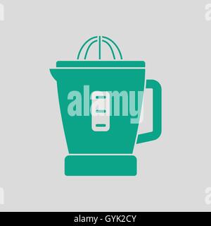 Citrus juicer machine icon. Gray background with green. Vector illustration. Stock Vector