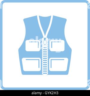 Hunter vest icon. Blue frame design. Vector illustration Stock Vector ...