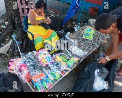 A woman selling kids toys in the Marianao area of Havana, Cuba. Stock Photo