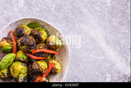 Roasted Brussels sprouts above Stock Photo