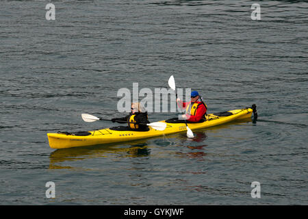 Kayaking in Icy Strait. Glacier Bay National Park adn Preserve. Chichagof Island. Juneau. Southeast Alaska. Today is the ultimat Stock Photo