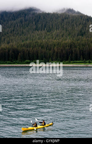 Kayaking in Icy Strait. Glacier Bay National Park adn Preserve. Chichagof Island. Juneau. Southeast Alaska. Today is the ultimat Stock Photo