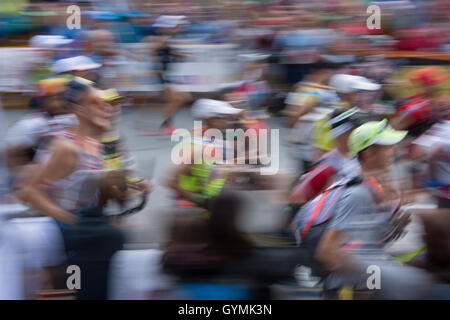 Marathon runners at the start of the race. France Stock Photo