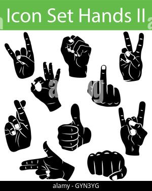 Icon Set Hands II with 10 icons for the creative use in graphic design Stock Vector