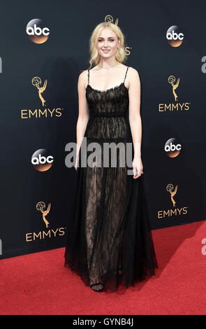 LOS ANGELES, CA - SEPTEMBER 18: Sophie Turner arrives at the 68th Emmy Awards at the Microsoft Theater on  September 18, 2016, in Los Angeles, California. Credit: mpi99/MediaPunch Stock Photo