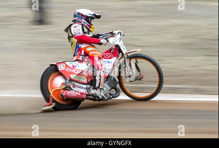 Pardubice, Czech Republic. 18th Sep, 2016. Russian rider Emil Sayfutdinov (pictured) won the Golden Helmet international speedway race, ahead of Polish Rune Holta and German Martin Smolinski, in Pardubice, Czech Republic, September 18, 2016. Credit:  David Tanecek/CTK Photo/Alamy Live News Stock Photo