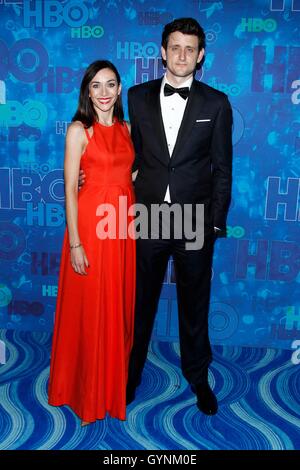 Los Angeles, CA, USA. 18th Sep, 2016. Jocelyn DeBoer, Zach Woods at arrivals for HBO's Post-Emmy Awards Party - Part 2, The Plaza at Pacific Design Center, Los Angeles, CA September 18, 2016. Credit:  James Atoa/Everett Collection/Alamy Live News Stock Photo