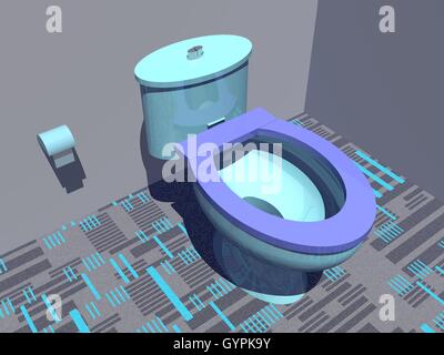 Colorful toilet - 3D render Stock Photo