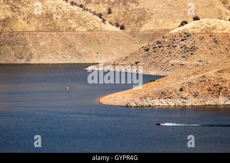 TULARE COUNTY, CA/USA  SEPTEMBER 12, 2016: Photo of speedboat on Lake Kaweah Stock Photo