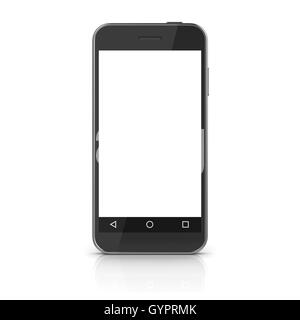 White screen mobile phone , This is a 3d computer generated image. Isolated on white. Stock Photo