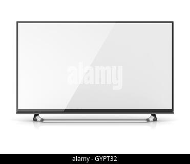 Blank screen 4k hd television , This is a 3d computer generated image. Isolated on white. Stock Photo