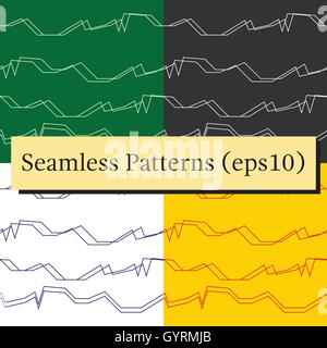 Seamless abstract horizontal lines patterns backgrounds set Stock Vector