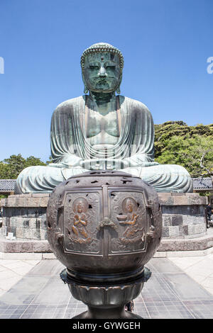 bronze Buddha statue called a Daibutsu at Kokotu-in temple in Kamakura, Kanagawa, Japan Stock Photo