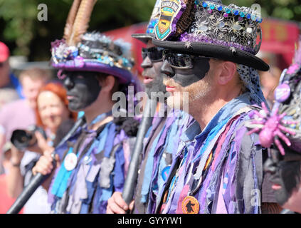 The Widders Morris Dancers performing at Weyfest music festival, Farnham, Surrey, UK. August 20, 2016. Stock Photo