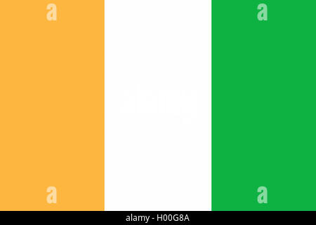 flag of Ivory Coast , Cote d'Ivoire Stock Photo