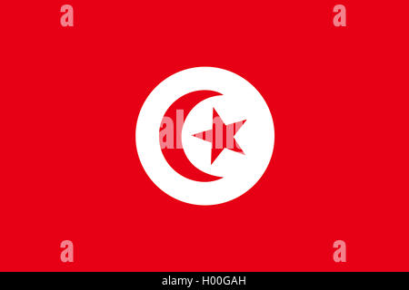 flag of Tunisia, Tunisia Stock Photo