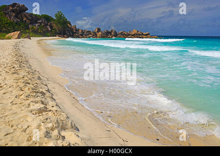 Grand Anse dream beach, Seychelles, La Digue Stock Photo