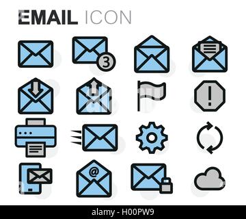 Email icons vector set Stock Vector Image & Art - Alamy