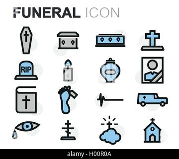 Funeral Icons Flat Design Stock Vector Image & Art - Alamy
