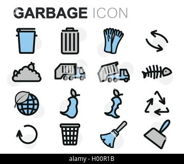 Waste and garbage icons set, flat style Stock Vector Image & Art - Alamy