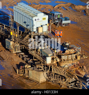 conveyor of Garzweiler II brown coal surface mining, Germany, North Rhine-Westphalia, Garzweiler Stock Photo