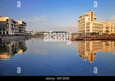 Phoenixsee  in evening light, Germany, North Rhine-Westphalia, Ruhr Area, Dortmund Stock Photo