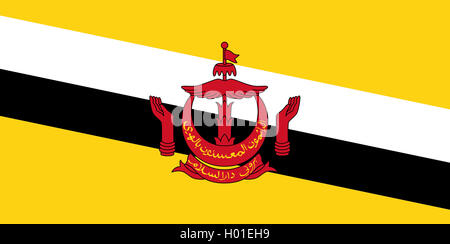 flag of Brunei, Sultanate of Brunei, Brunei Darussalam Stock Photo