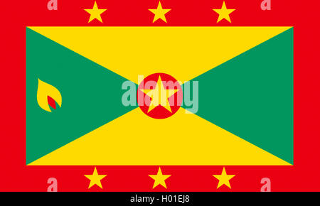 flag of Grenada, Grenada Stock Photo