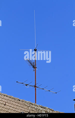 antenna on a roof, Germany Stock Photo
