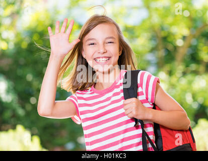 Girl back to school Stock Photo