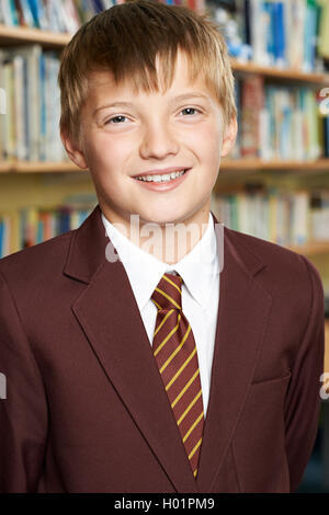 Portrait Of Male Elementary School Pupil In Uniform Stock Photo