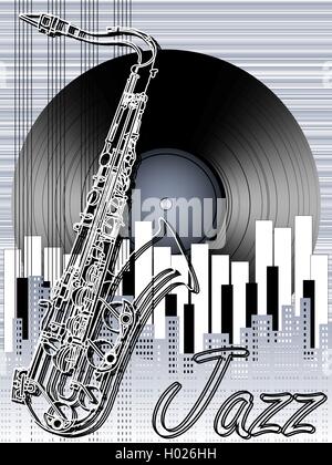 Jazz music festival, poster background template Stock Vector