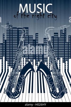 Jazz music festival, poster background template Stock Vector