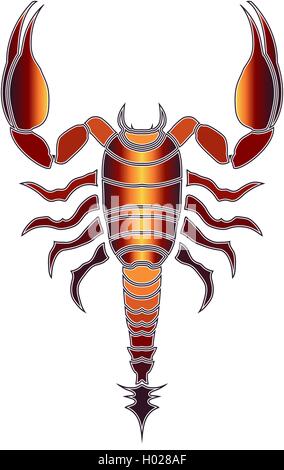Bright scorpion, zodiac Scorpio sign Stock Vector