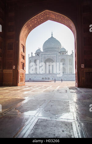 View of Taj Mahal from mosque. West side. Stock Photo