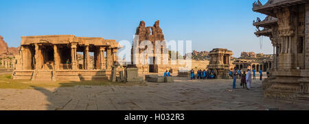 HAMPI, INDIA - 30 JANUARY 2015: Ruins of Hampi are a UNESCO World Heritage Site. Achyutaraya Temple. Stock Photo