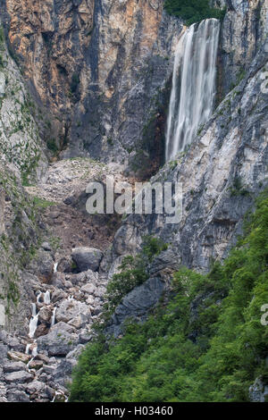 Boka waterfall in Triglav National Park, Slovenia Stock Photo