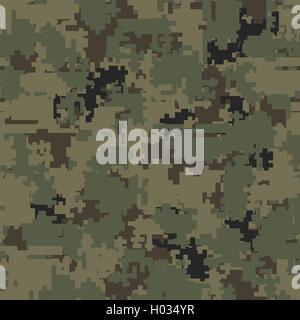 Digital camouflage seamless patterns Stock Vector