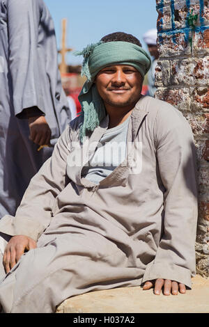 DARAW, EGYPT - FEBRUARY 6, 2016: Portrait of camel salesman at Camel market. Stock Photo