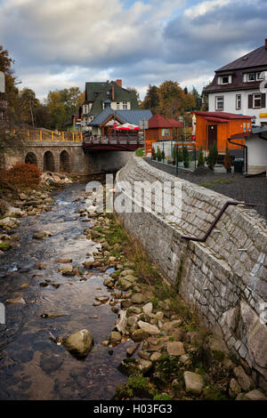Kamienna River in Szklarska Poreba town, Poland, Europe Stock Photo