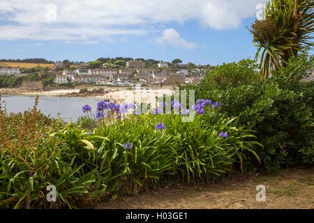 Looking towards Porthcressa Beach, St Mary's, Isles of Scilly, England Stock Photo