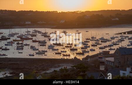 St Mary's Harbour at dawn, St Mary's, Isles of Scilly, England Stock Photo