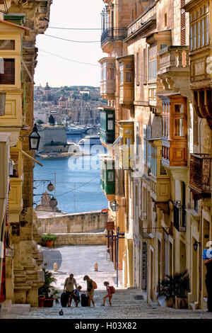 street scene in Valletta, Malta Stock Photo