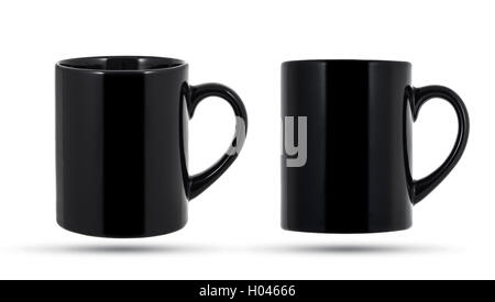 Black mug isolated Stock Photo