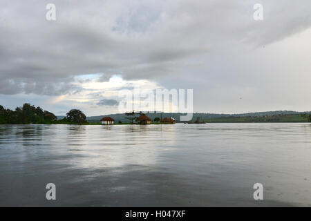 Rainy afternoon on the Source of the Nile, in Jinja, Uganda. Stock Photo