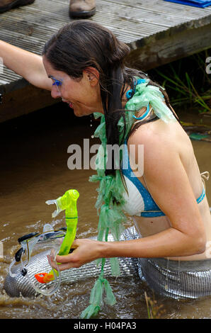 International Bog Snorkelling Championships, Llanwrtyd Wells, Wales, Stock Photo