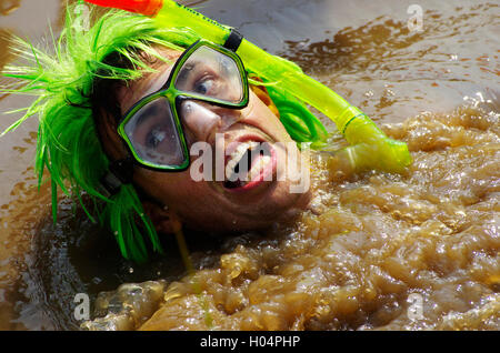 International Bog Snorkelling Championships, Llanwrtyd Wells, Wales, Stock Photo