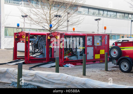 Hydrosub High Volume Pumps being used in Winchester floods Stock Photo