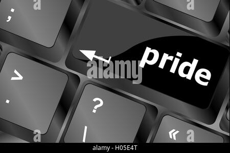 Computer keyboard key with pride word Stock Photo